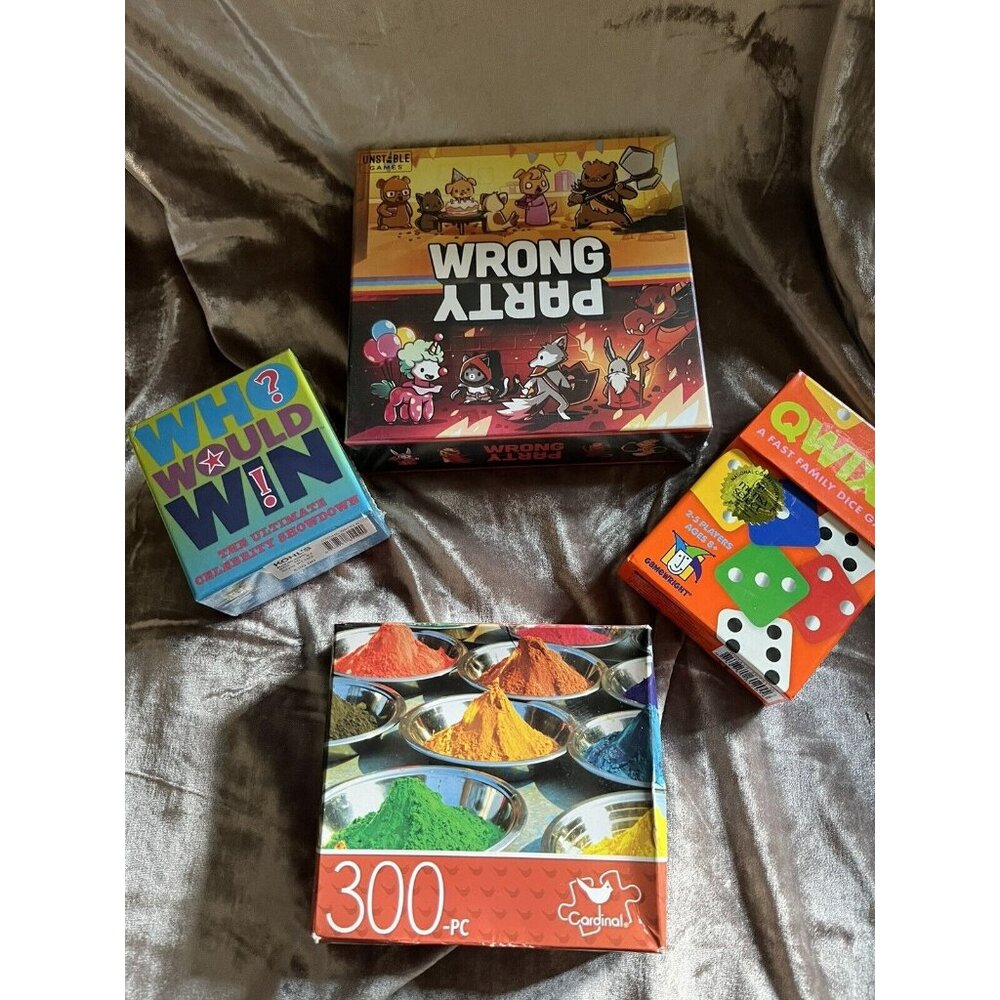 NEW Gamewright QWIXX Fast Family Dice Game WITH MORE IN BUNDLE FOR A GAME NIGHT